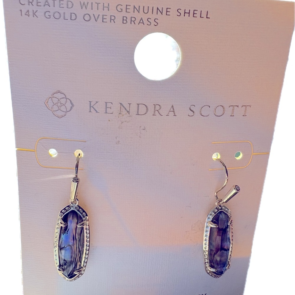 Kendra Scott Gold and Blue Hexagonal Earrings